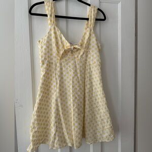 White & Yellow Embroidered Sundress